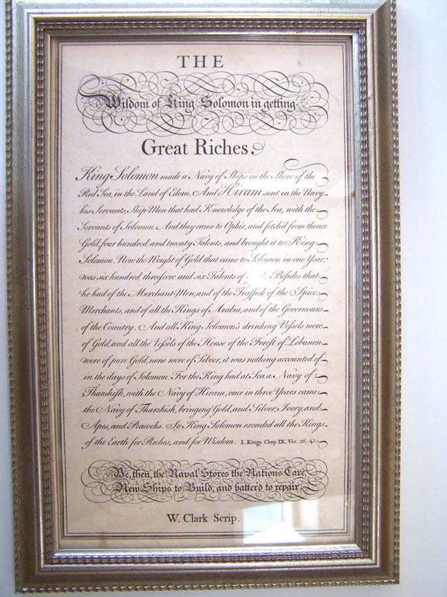 An 18th century engraving entitled "The Wisdom of King Solomon in Getting Great Riches" printed in London in 1741. — image 2